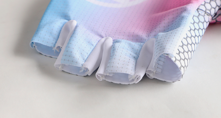 pink cycling gloves